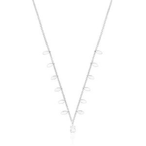 Tous Silver Fragile Leaves Necklace NWOT